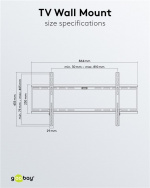 Goobay TV vægbeslag Basic FIXED (XL) til tv-apparater fra 43 til 100 tommer (109-254 cm) op til 75 kg
