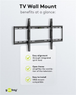 Goobay TV vægbeslag Basic FIXED (XL) til tv-apparater fra 43 til 100 tommer (109-254 cm) op til 75 kg