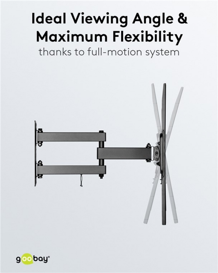 Goobay TV vægbeslag Basic FULLMOTION (M) til tv-apparater fra 32 til 55 tommer (81-140 cm), fuldt bevægeligt (drejelig og vippelig) op til 35 kg Goobay TV vægbeslag Basic FULLMOTION (M) til tv-apparater fra 32 til 55 tommer (81-140 cm), fuldt bevægeligt (drejelig og vippelig) op til 35 kg