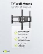 Goobay TV vægbeslag Basic FULLMOTION (M) til tv-apparater fra 32 til 55 tommer (81-140 cm), fuldt bevægeligt (drejelig og vippelig) op til 35 kg Goobay TV vægbeslag Basic FULLMOTION (M) til tv-apparater fra 32 til 55 tommer (81-140 cm), fuldt bevægeligt (drejelig og vippelig) op til 35 kg