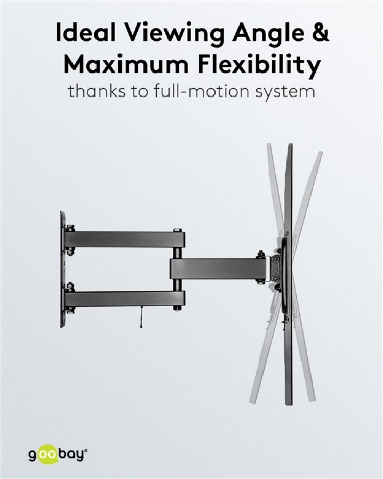 Goobay TV vægbeslag Basic FULLMOTION (L) til tv-apparater fra 37 til 70 tommer (94-178 cm), fuldt bevægeligt (drejelig og vippelig) op til 35 kg Goobay TV vægbeslag Basic FULLMOTION (L) til tv-apparater fra 37 til 70 tommer (94-178 cm), fuldt bevægeligt (drejelig og vippelig) op til 35 kg