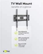 Goobay TV vægbeslag Pro FIXED (M) til tv-apparater fra 32 til 55 tommer (81-140 cm) op til 50 kg Goobay TV vægbeslag Pro FIXED (M) til tv-apparater fra 32 til 55 tommer (81-140 cm) op til 50 kg