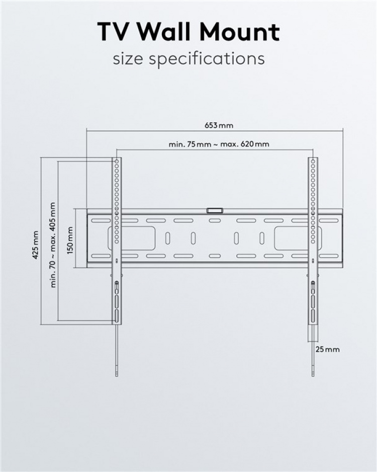 Goobay TV vægbeslag Pro FIXED (L) til tv-apparater fra 37 til 70 tommer (94-178 cm) op til 50 kg
