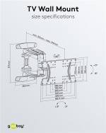 Goobay TV vægbeslag OLED FULLMOTION (L) specielt til OLED-tv\'er fra 37 til 70 tommer (94-178 cm), fuldt bevægelig (drejelig og vippelig) op til 30 kg Goobay TV vægbeslag OLED FULLMOTION (L) specielt til OLED-tv\'er fra 37 til 70 tommer (94-178 cm), fuldt bevægelig (drejelig og vippelig) op til 30 kg