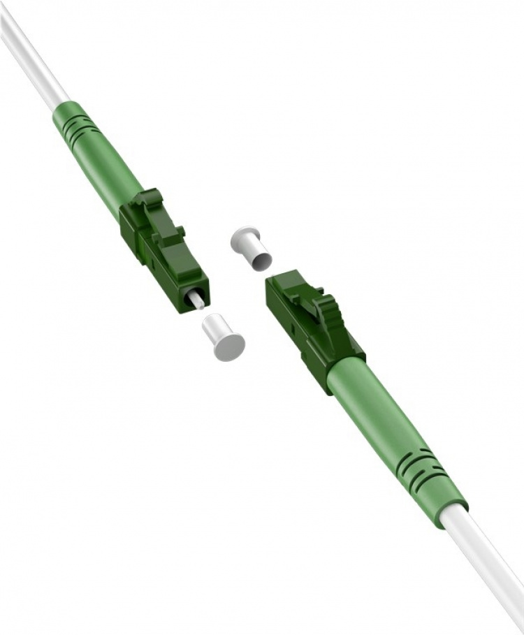 Goobay Lyslederkabel (FTTH), Singlemode (OS2) White, hvid (Simplex), 3 m fiberoptisk kabel, LC-APC (8°) stik > LC-APC (8°) stik, halogenfri kabelkappe (LSZH)