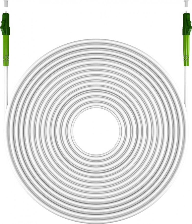 Goobay Lyslederkabel (FTTH), Singlemode (OS2) White, hvid (Simplex), 3 m fiberoptisk kabel, LC-APC (8°) stik > LC-APC (8°) stik, halogenfri kabelkappe (LSZH)