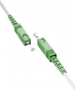 Goobay Lyslederkabel (FTTH), Singlemode (OS2) White, hvid (Simplex), 3 m fiberoptisk kabel, stik SC-APC (8°) > stik SC-APC (8°), halogenfri kabelkappe (LSZH)