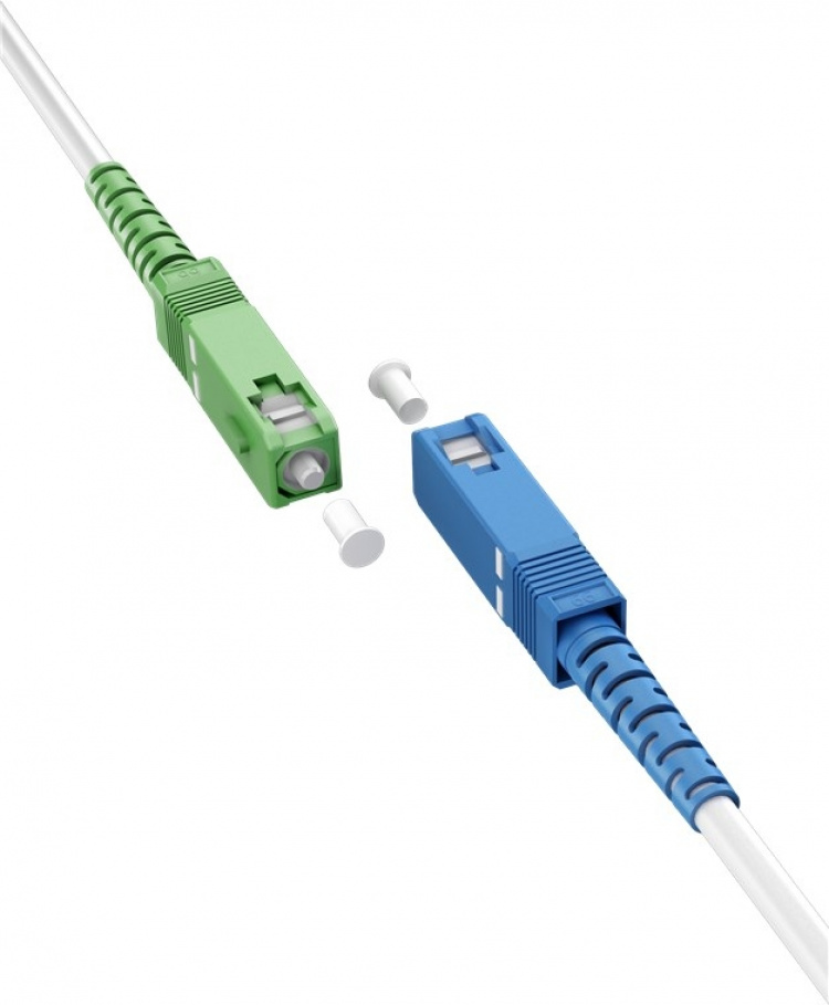 Goobay Lyslederkabel (FTTH), Singlemode (OS2) White, hvid (Simplex), 10 m fiberoptisk kabel, stik SC-APC (8°) > SC stik (UPC), halogenfri kabelkappe (LSZH) Goobay Lyslederkabel (FTTH), Singlemode (OS2) White, hvid (Simplex), 10 m fiberoptisk kabel, stik SC-APC (8°) > SC stik (UPC), halogenfri kabelkappe (LSZH)