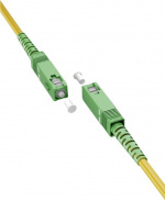 Goobay Lyslederkabel (FTTH), Singlemode (OS2) Yellow, gul (Simplex), 5 m fiberoptisk kabel, stik SC-APC (8°) > stik SC-APC (8°), halogenfri kabelkappe (LSZH)