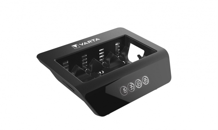 Varta LCD Universal Charger+ (type 57688) oplader 1x 9 V-batteri eller op til 4x AA-batterier, AAA-batterier, C- eller D-batterier (NiMH) samtidigt