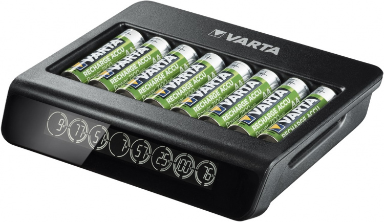 Varta LCD Multi Charger+ (type 57681) oplader op til 8x AA-batterier eller AAA-batterier (NiMH) samtidigt