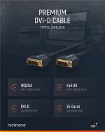 ClickTronic DVI-kabel Premium-kabel | 1x DVI-stik 1x DVI-stik | 5,0 m | WQXGA @ 60 Hz
