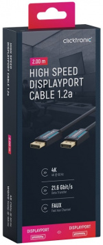 ClickTronic DisplayPort™-kabel Premium-kabel | 1x DisplayPort™-stik 1x DisplayPort™-stik | 2,0 m | UHD 4K @ 60 Hz ClickTronic DisplayPort™-kabel Premium-kabel | 1x DisplayPort™-stik 1x DisplayPort™-stik | 2,0 m | UHD 4K @ 60 Hz