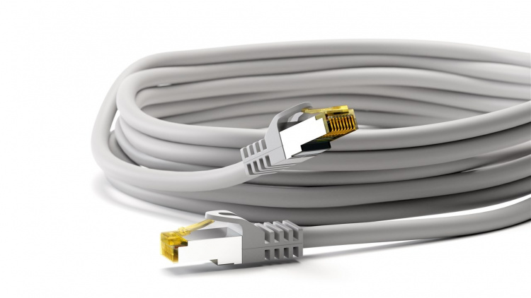 Goobay RJ45 netværkskabel S/FTP (PiMF), 500 MHz, med CAT 7 råkabel, grå, 1 m LSZH halogenfri kabelkappe, kobber, RJ45-hanstik (CAT 6A) Goobay RJ45 netværkskabel S/FTP (PiMF), 500 MHz, med CAT 7 råkabel, grå, 1 m LSZH halogenfri kabelkappe, kobber, RJ45-hanstik (CAT 6A)