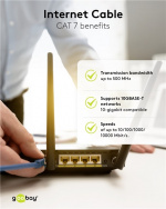 Goobay RJ45 netværkskabel S/FTP (PiMF), 500 MHz, med CAT 7 råkabel, orange, 3 m LSZH halogenfri kabelkappe, kobber, RJ45-hanstik (CAT 6A)