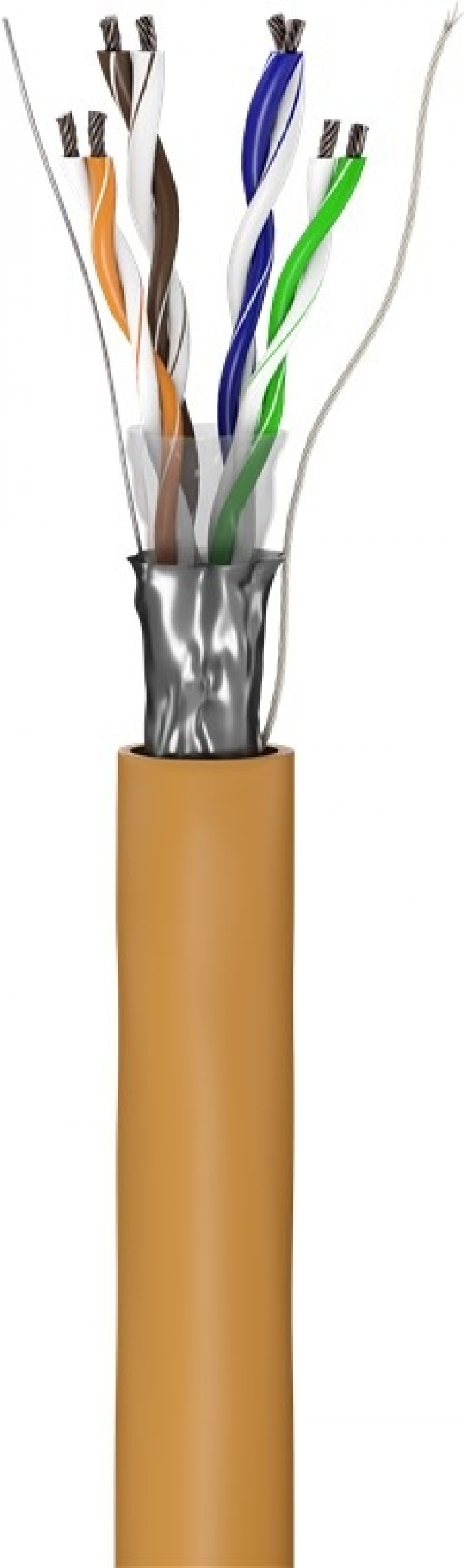 Goobay CAT 5e Netværkskabel, F/UTP, 100 m, orange Kobberbeklædt aluminiumleder (CCA), AWG 26/7 (stranded), PVC-kabelbeklædning