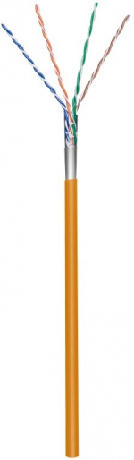 Goobay CAT 5e Netværkskabel, F/UTP, 100 m, orange Kobberbeklædt aluminiumleder (CCA), AWG 26/7 (stranded), PVC-kabelbeklædning