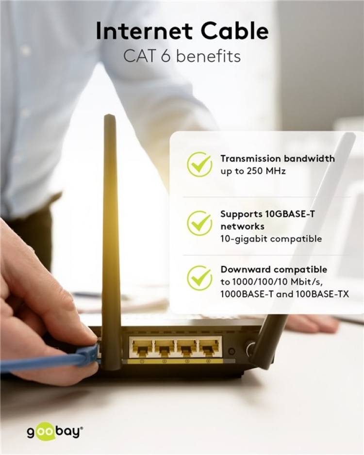 Goobay Netværkskabel CAT 6, S/FTP (PiMF), blå, 25 m kobberleder (CU), halogenfri kabelkappe (LSZH)