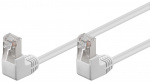 Goobay Netværkskabel CAT 5e vinklet 2x 90°, F/UTP, hvid, 1 m kobberbeklædt aluminiumleder (CCA), 2x RJ45-stik 90 ° (8P8C)