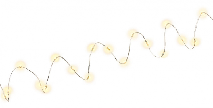 Goobay 2 x Lyskæde med 20 LED\'er, sølvtråd, inkl. timer stemningsfuld lysdekoration til indendørs brug