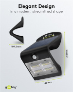 Goobay LED-solcelle-væglampe med bevægelsessensor, 3,2 W Lysløsning til indgange, carporte og trapper Goobay LED-solcelle-væglampe med bevægelsessensor, 3,2 W Lysløsning til indgange, carporte og trapper