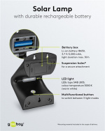 Goobay LED-solcelle-væglampe med bevægelsessensor, 3,2 W Lysløsning til indgange, carporte og trapper Goobay LED-solcelle-væglampe med bevægelsessensor, 3,2 W Lysløsning til indgange, carporte og trapper