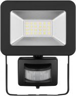 Goobay LED udendørs projektør, 20 W, med bevægelsesdetektor med 1700 lm, neutralt hvidt lys (4000 K), PIR-sensor med ON/OFF-funktion og M16 kabelforskruning, egnet til udendørs brug (IP44)