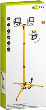 Goobay LED konstruktions spotlight med teleskopisk stativ, 2x 20 W med i alt 3400 lm og neutralt hvidt lys (4000 K), velegnet til indendørs og udendørs brug (IP65) Goobay LED konstruktions spotlight med teleskopisk stativ, 2x 20 W med i alt 3400 lm og neutralt hvidt lys (4000 K), velegnet til indendørs og udendørs brug (IP65)