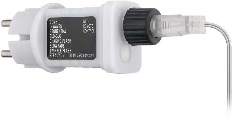 Goobay 300 LED-lysgardin med fjernbetjening, timerfunktion, 8 lysindstillinger, lysdæmper og 31 V ekstern transformer, varm hvid (3000 K)