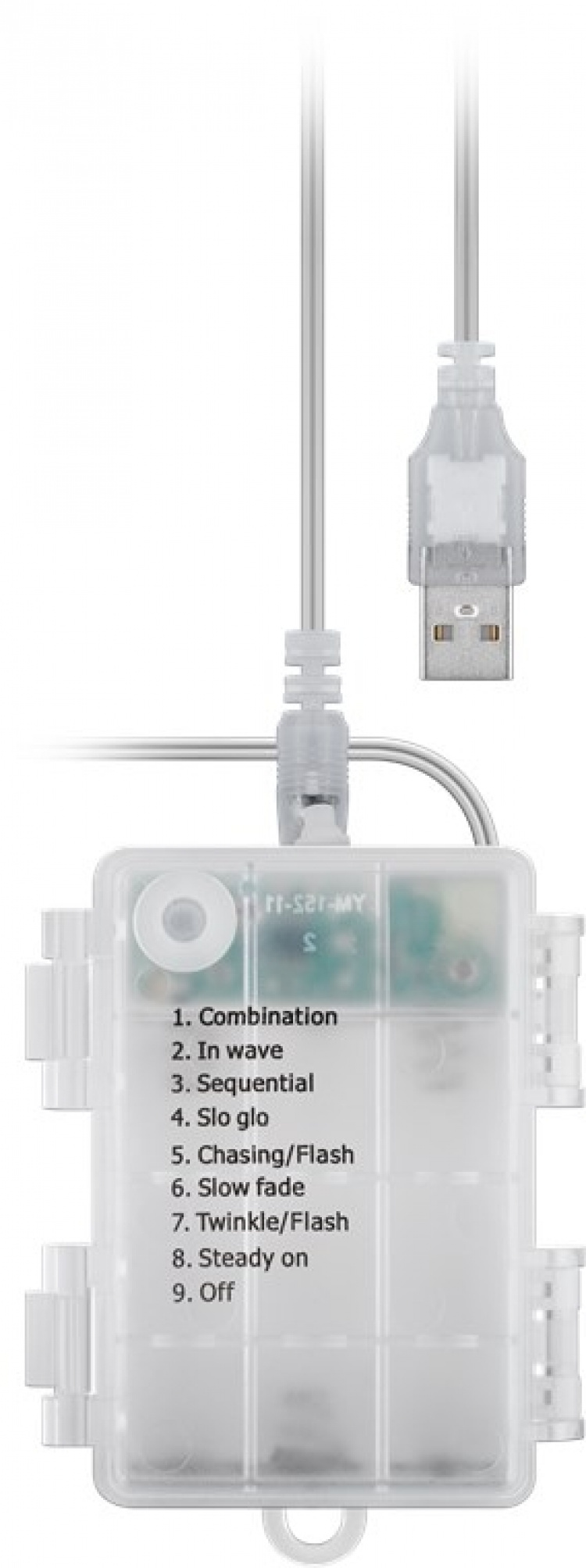 Goobay 300 LED-lysgardin med fjernbetjening, timerfunktion, 8 lysindstillinger, lysdæmper, USB- og batteridrift, varm-hvid (3000 K)