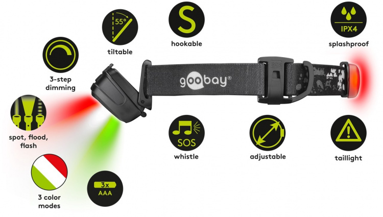 Goobay LED-pandelampe High Bright 240 med 240 lm og koldt hvidt lys (6500 K), perfekt til fritid, sport, camping, fiskeri, jagt og autohjælp Goobay LED-pandelampe High Bright 240 med 240 lm og koldt hvidt lys (6500 K), perfekt til fritid, sport, camping, fiskeri, jagt og autohjælp