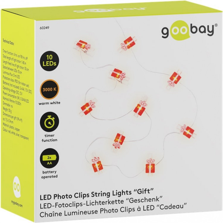 Goobay 10 LED fotoklip lyskæde  Goobay 10 LED fotoklip lyskæde