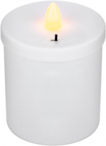 Goobay LED gravlys, rød med realistisk flimrende effekt, varm hvid (3000 K), batteridrevet (2x AA), til indendørs og udendørs brug (IP44)