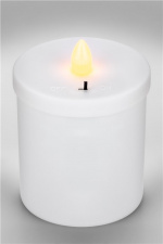 Goobay LED gravlys, rød med realistisk flimrende effekt, varm hvid (3000 K), batteridrevet (2x AA), til indendørs og udendørs brug (IP44)