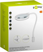 Goobay LED-luplampe med fod/klemme, 6 W, hvid 480 lm, 100 mm glaslinse, 1,75x forstørrelse, 3 dioptrier Goobay LED-luplampe med fod/klemme, 6 W, hvid 480 lm, 100 mm glaslinse, 1,75x forstørrelse, 3 dioptrier