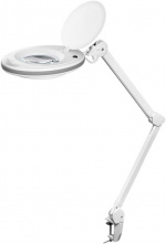 Goobay LED-luplampe med klemme, 8 W, hvid 650 lm, 127 mm krystalglaslinse, 1,75x forstørrelse, 3 dioptrier