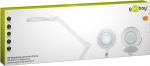 Goobay LED-luplampe med klemme, 10 W, hvid 800 lm, lysstyrke og lysfarve justerbar, 127 mm glaslinse, 1,75x forstørrelse, 3 dioptrier