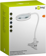 Goobay LED-luplampe med klemme, 6 W, hvid 480 lm, 100 mm glaslinse, 1,75x forstørrelse, 3 dioptrier
