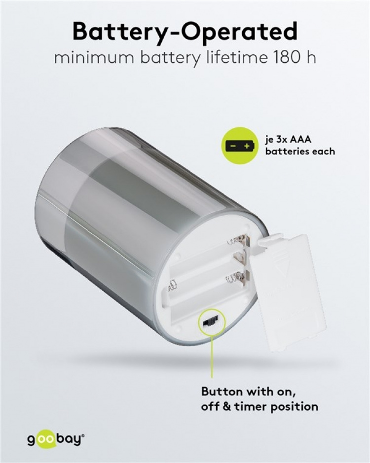 Goobay LED ægte vokslys i glas, 7,5 x 10 cm smuk og sikker belysningsløsning til mange områder som huse og loggier, kontorer eller skoler