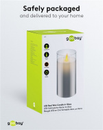 Goobay LED ægte vokslys i glas, 7,5 x 15 cm vidunderlig og sikker belysningsløsning til mange områder som huse og loggier, kontorer eller skoler