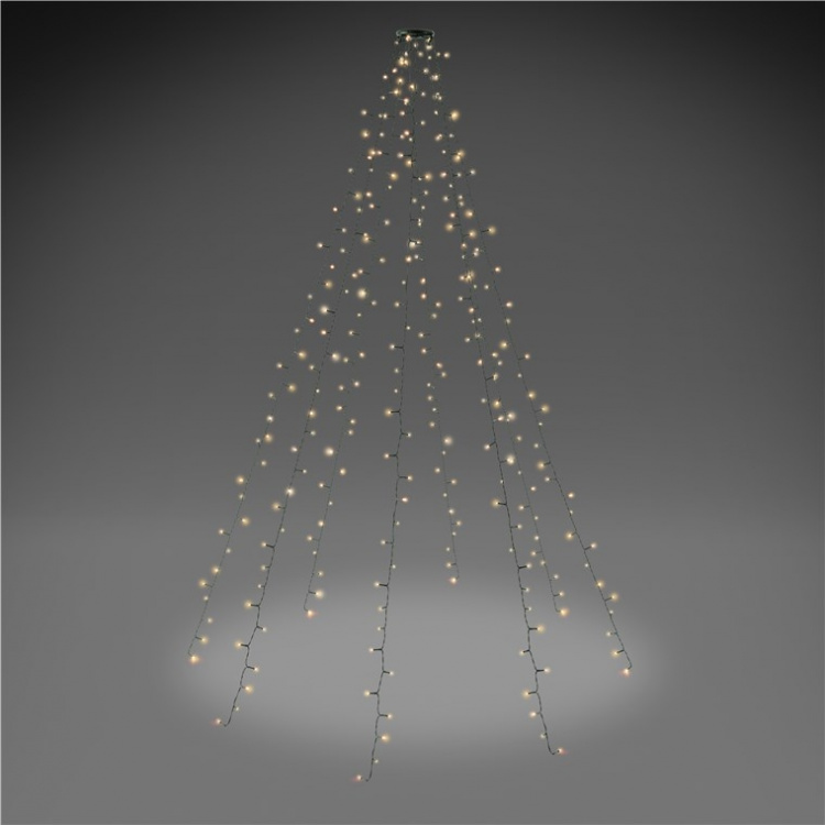 Goobay 280 LED lyskæde med ring til juletræ med timer og hukommelsesfunktion, 8 lysindstillinger, 24 V ekstern transformer, varm hvid (3000 K), til indendørs og udendørs brug (IP44) Goobay 280 LED lyskæde med ring til juletræ med timer og hukommelsesfunktion, 8 lysindstillinger, 24 V ekstern transformer, varm hvid (3000 K), til indendørs og udendørs brug (IP44)