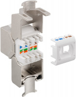Goobay Keystone modul RJ45 CAT 8.1, STP, GHMT-certificeret 15,8 mm bred, crocodile typen, klemrække til IDC-montering (værktøjsfri) Goobay Keystone modul RJ45 CAT 8.1, STP, GHMT-certificeret 15,8 mm bred, crocodile typen, klemrække til IDC-montering (værktøjsfri)