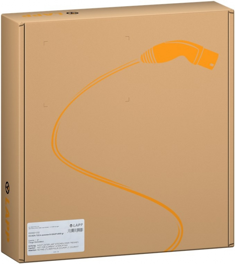 LAPP MOBILITY Type 2 opladningskabel, op til 22 kW, 7 m, sort (5555934007) 32 A, 3-faset, til opladning af hybrid- og elbiler med Type 2-tilslutning LAPP MOBILITY Type 2 opladningskabel, op til 22 kW, 7 m, sort (5555934007) 32 A, 3-faset, til opladning af hybrid- og elbiler med Type 2-tilslutning