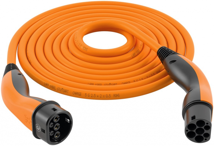 LAPP MOBILITY HELIX Type 2 opladningskabel, op til 7,4 kW, 5 m, orange (5555935014) 32 A, 1-faset, til opladning af hybrid- og elbiler med Type 2-tilslutning LAPP MOBILITY HELIX Type 2 opladningskabel, op til 7,4 kW, 5 m, orange (5555935014) 32 A, 1-faset, til opladning af hybrid- og elbiler med Type 2-tilslutning