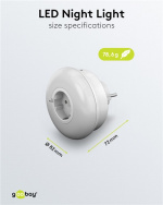 Goobay LED-natlampe til stikkontakt med farveændringsfunktion (grøn, blå, dagslys hvid), skumringsensor og stikkontakt med jordforbindelse (type F) Goobay LED-natlampe til stikkontakt med farveændringsfunktion (grøn, blå, dagslys hvid), skumringsensor og stikkontakt med jordforbindelse (type F)