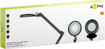 Goobay LED-luplampe med klemme, 10 W, sort 800 lm, lysstyrke og lysfarve justerbar, 127 mm glaslinse, 1,75x forstørrelse, 3 dioptrier