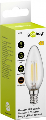 Goobay Filament-LED-kertepære, 4 W sokkel E14, varm hvid, kan ikke dæmpes