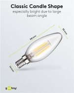 Goobay Filament-LED-kertepære, 4 W sokkel E14, varm hvid, kan ikke dæmpes