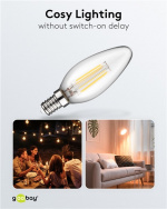 Goobay Filament-LED-kertepære, 4 W sokkel E14, varm hvid, kan ikke dæmpes