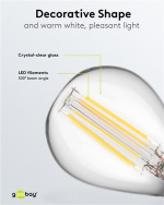 Goobay Filament-LED mini globe, 4 W sokkel E14, varm hvid, kan ikke dæmpes